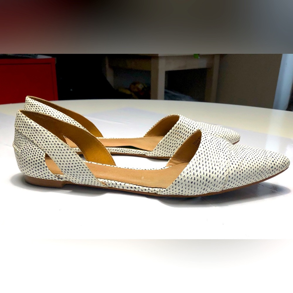 Madewell White Perforated Pointed D'Orsay Flats